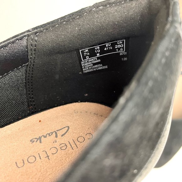 Clarks Dancer Reece black suede mary jane heels - size 10M - Picture 10 of 13